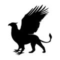 Griffin silhouette ancient mythology fantasy