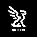 Griffin with spread wings, logo, symbol. Royalty Free Stock Photo