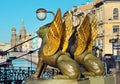 Griffins on The Bank Bridge, St Petersburg, Russia Royalty Free Stock Photo