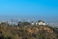 Griffith Observatory and downtown Los Angeles in CA Royalty Free Stock Photo
