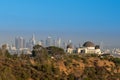 Griffith Observatory and downtown Los Angeles in CA Royalty Free Stock Photo