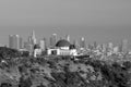 Griffith Observatory and downtown Los Angeles in CA Royalty Free Stock Photo