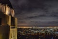 Griffith Observatory By Night - Moody Clouds Royalty Free Stock Photo