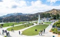 Griffith Park in Los Angeles, view from the air. Famous Tourist Attraction Royalty Free Stock Photo