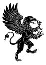 Griffon Rampant Griffin Coat Of Arms Crest Mascot Royalty Free Stock Photo