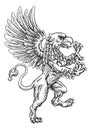 Griffon Rampant Gryphon Coat Of Arms Crest Mascot