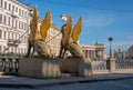 Griffon sculpture of Bank bridge in Saint Petersburg, Russia.