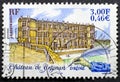 Grignan Castle in vintage french stamp Royalty Free Stock Photo