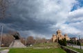 Grigor lusavorich church in Yerevan on cloudy day