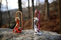 grigri and tubular belay devices side by side Royalty Free Stock Photo