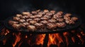 Grill Background - Empty Fired Barbecue On Black Royalty Free Stock Photo