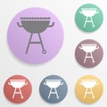 Grill badge color set icon. Simple glyph, flat vector of web icons for ui and ux, website or mobile application Royalty Free Stock Photo