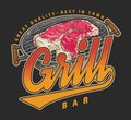 Grill bar colorful vintage sticker