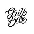 Grill Bar hand written lettering logo Royalty Free Stock Photo