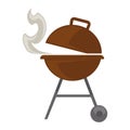 Grill barbecue for bbq party picnic vector flat icon Royalty Free Stock Photo