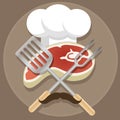 Grill and Barbecue cartoon illustration Royalty Free Stock Photo