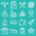 Grill or Barbecue icons set