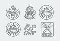 Grill and barbecue logos set