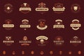 Grill and barbecue logos set vector illustration steak house or restaurant menu badges with bbq food silhouettes