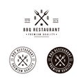 Grill Barbeque with crossed fork logo design