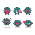 Grill cartoon character with love cute emoticon