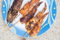 Grill catfish and roast chicken Royalty Free Stock Photo