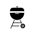 Grill charcoal icon, vector illustration, black sign on isolated background