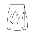 Grill charcoal vector line icon. Royalty Free Stock Photo