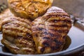 Grill Chicken Breast. Roasted and grill chicken breast with lettuce salad tomatoes and mushrooms Royalty Free Stock Photo