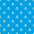 Grill chicken pattern vector seamless blue Royalty Free Stock Photo