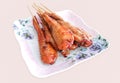 Grill chicken wings Thai style on dish with clipping path