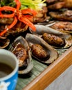 Grill clam with special sauce delicious and rich Royalty Free Stock Photo