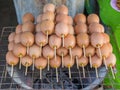 grill eggs at market, Street food at thailand