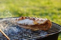 Grill fish fire mackerel food, fillet