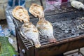 Grill fish at the food market in Thailand Royalty Free Stock Photo