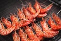 Grill fried prawns