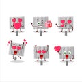 Grill gate cartoon character with love cute emoticon