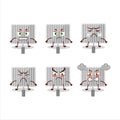 Grill gate cartoon character with various angry expressions