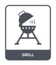 grill icon in trendy design style. grill icon isolated on white background. grill vector icon simple and modern flat symbol for Royalty Free Stock Photo