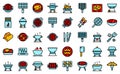 Grill icons set vector flat Royalty Free Stock Photo