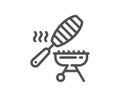 Grill line icon. Barbecue fish basket sign. Vector Royalty Free Stock Photo