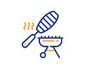 Grill line icon. Barbecue fish basket sign. Vector Royalty Free Stock Photo