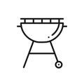 Grill Line Icon. Roaster BBQ. Charcoal Grill Sign and Symbol. Barbecue. Royalty Free Stock Photo