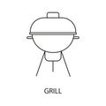 Grill line icon vector for marks on food packaging