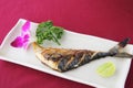 Grill Mackarel fish , japanese food Royalty Free Stock Photo