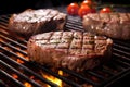 grill marks visible on a sizzling asado cut