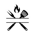 Grill master icon vector set. BBQ illustration sign collection. Grill menu symbol or logo. Royalty Free Stock Photo