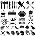 Grill master icon vector set. BBQ illustration sign collection. Grill menu symbol or logo. Royalty Free Stock Photo