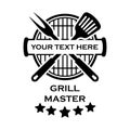 Grill master icon vector set. BBQ illustration sign collection. Grill menu symbol or logo. Royalty Free Stock Photo