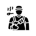 grill master restaurant chef glyph icon illustration